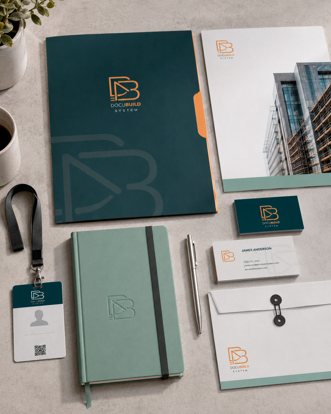 DocuBuild System aplicada em papelaria institucional